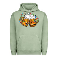 Pigment Oil Green beer with christmas lights Urban Hoodie - FaDigitalArtStudio
