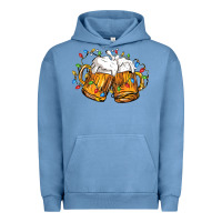 Pigment Pebble Blue beer with christmas lights Urban Hoodie - FaDigitalArtStudio