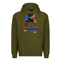 Army Green All American Mama 4th of July Premium Hoodie - CowGirlArtShop