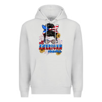Dove Grey All American Mama 4th of July Premium Hoodie - CowGirlArtShop