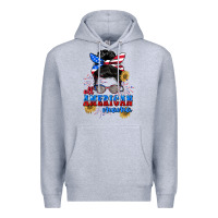 Heather Grey All American Mama 4th of July Premium Hoodie - CowGirlArtShop