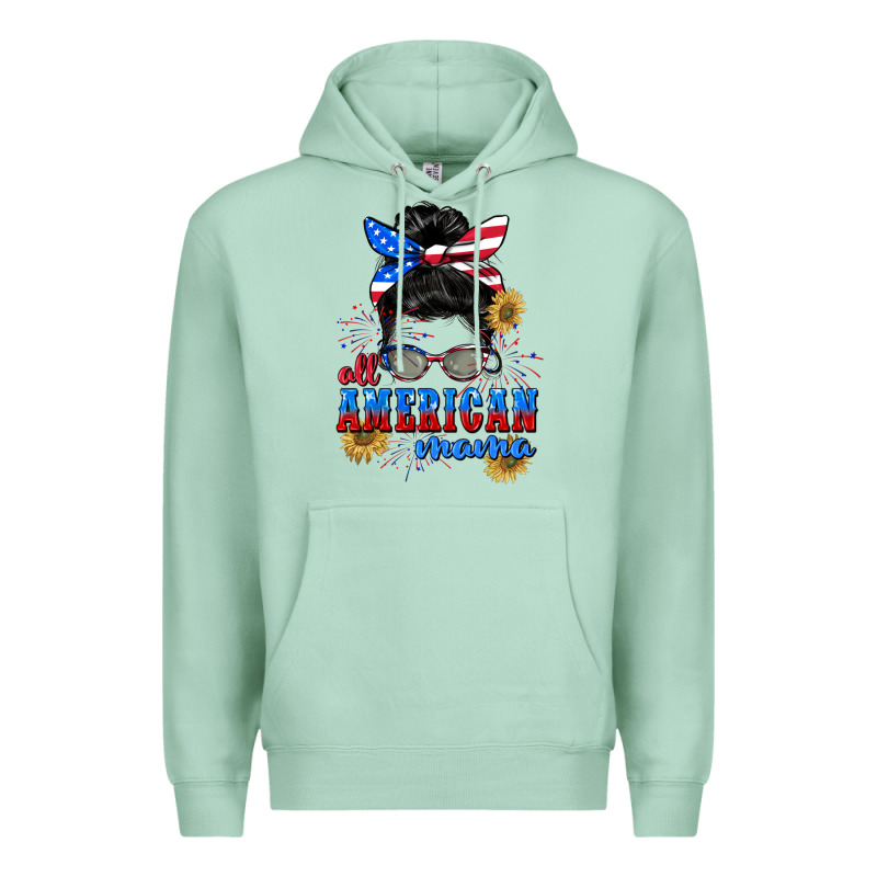 All American Mama 4th Of July Premium Hoodie by CowGirlArtShop | Teevron