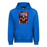 Cobalt 4th of July skull American flag Urban Hoodie - Neo Western