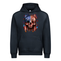 Navy 4th of July skull American flag Urban Hoodie - Neo Western