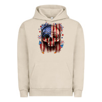 Pigment French Oak 4th of July skull American flag Urban Hoodie - Neo Western