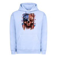 Pigment Grape Ice 4th of July skull American flag Urban Hoodie - Neo Western