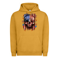 Pigment Peanut Butter 4th of July skull American flag Urban Hoodie - Neo Western