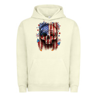 Pigment Pistachio 4th of July skull American flag Urban Hoodie - Neo Western