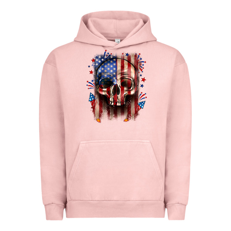 4th Of July Skull American Flag Urban Hoodie by Neo Western | Teevron