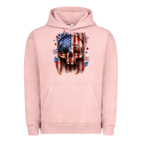 Pigment Salmon 4th of July skull American flag Urban Hoodie - Neo Western