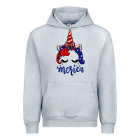 Heather Grey 4th of July unicorn Urban Hoodie - Neo Western