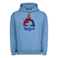 Pigment Pebble Blue 4th of July unicorn Urban Hoodie - Neo Western