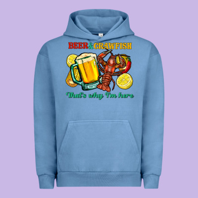 Beer&crawfish That's Why I'm Here Urban Hoodie Designed By Fadigitalartstudio