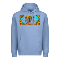 Colony Blue mini sunflower libbey cup Premium Hoodie - HRA Design Shop
