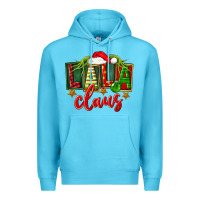 Ocean Blue Christmas lala claus Premium Hoodie - FaDigitalArtStudio
