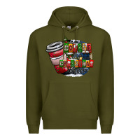 Army Green coffe Premium Hoodie - CowhideDigitalArt