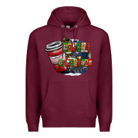Burgundy coffe Premium Hoodie - CowhideDigitalArt