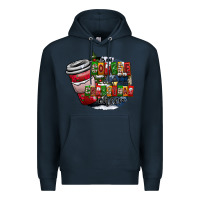 Navy coffe Premium Hoodie - CowhideDigitalArt