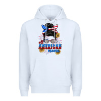 White All American Nana 4th of July Premium Hoodie - CowGirlArtShop