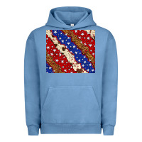 Pigment Pebble Blue 4th of July USA flag leopard cowhide 20oz tumbler Urban Hoodie - Neo Western
