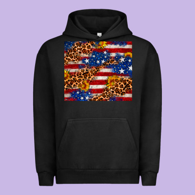 4th Of July Usa Flag Leopard Sunflower 20oz Tumble Urban Hoodie Designed By Neo Western