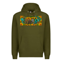 Army Green mama sunflower libbey cup Premium Hoodie - HRA Design Shop