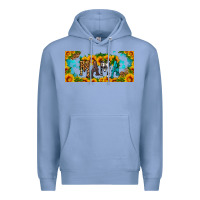 Colony Blue mama sunflower libbey cup Premium Hoodie - HRA Design Shop