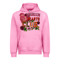 Fuchsia Pink broken heart club Urban Hoodie - FaDigitalArtStudio