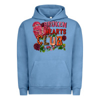 Pigment Pebble Blue broken heart club Urban Hoodie - FaDigitalArtStudio