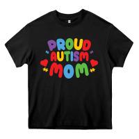 Black LIL Autism Mom Heavy Core Tee - CowhideDigitalArt
