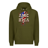 Army Green America 4th of July Premium Hoodie - CowGirlArtShop