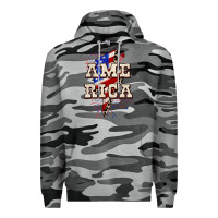 Slate Camo America 4th of July Premium Hoodie - CowGirlArtShop