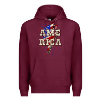 Burgundy America 4th of July Premium Hoodie - CowGirlArtShop