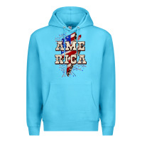 Ocean Blue America 4th of July Premium Hoodie - CowGirlArtShop