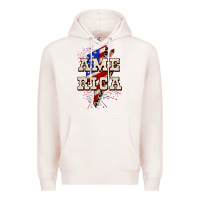Pale Pink America 4th of July Premium Hoodie - CowGirlArtShop