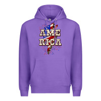 Purple America 4th of July Premium Hoodie - CowGirlArtShop