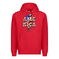 Red America 4th of July Premium Hoodie - CowGirlArtShop