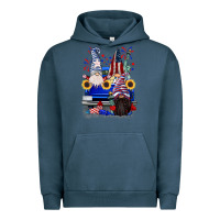 Pigment Midnight Navy 4th of July gnomes truck Urban Hoodie - CowGirlArtShop
