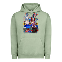Pigment Oil Green 4th of July gnomes truck Urban Hoodie - CowGirlArtShop