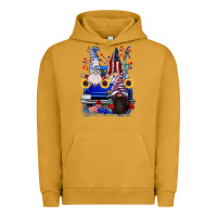 Pigment Peanut Butter 4th of July gnomes truck Urban Hoodie - CowGirlArtShop