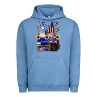 Pigment Pebble Blue 4th of July gnomes truck Urban Hoodie - CowGirlArtShop