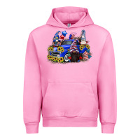 Fuchsia Pink 4th of July gnomes with truck Urban Hoodie - CowGirlArtShop