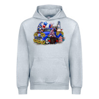 Heather Grey 4th of July gnomes with truck Urban Hoodie - CowGirlArtShop