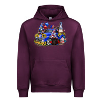 Mauve Wine 4th of July gnomes with truck Urban Hoodie - CowGirlArtShop