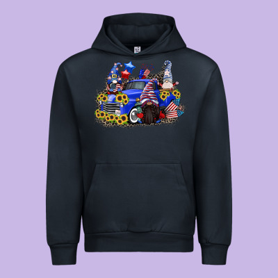 4th Of July Gnomes With Truck Urban Hoodie Designed By Cowgirlartshop