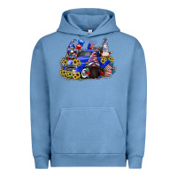 Pigment Pebble Blue 4th of July gnomes with truck Urban Hoodie - CowGirlArtShop