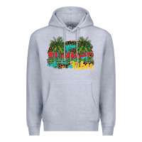 Heather Grey summer vibes Premium Hoodie - SublimationCraftShop