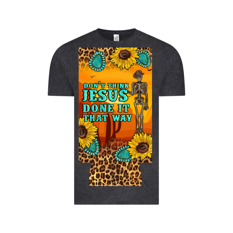 Don't Jesus Done It That Way Western Skeleton  12 Oz Can Cooler  (slim Vintage Tee by Artiststas | Teevron