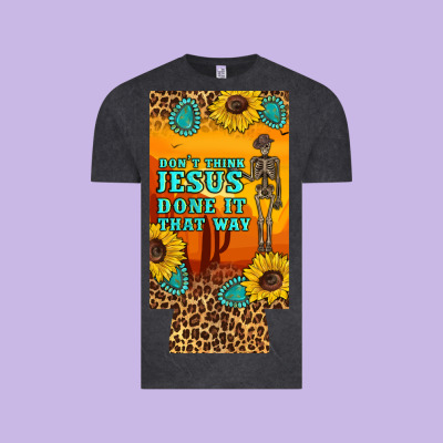 Don't Jesus Done It That Way Western Skeleton  12 Oz Can Cooler  (slim Vintage Tee Designed By Artiststas