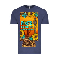 Vintage Denim don't jesus done it that way western skeleton  12 oz can cooler  (slim Vintage Tee - Artiststas